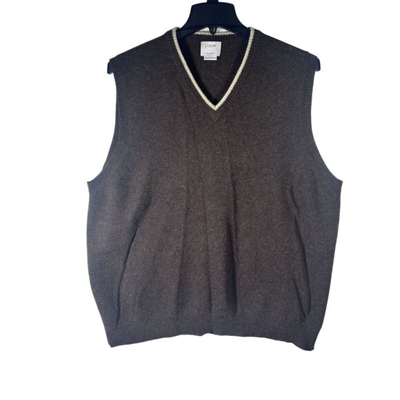 J.CREW Other - J.Crew V-Neck Sweater Vest Men XL Brown 100% Lambswool V-Neck (Flaw_Small‎ hole)